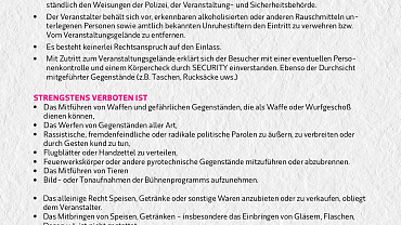 Unsere Hausordnung für ein sicheres Festival